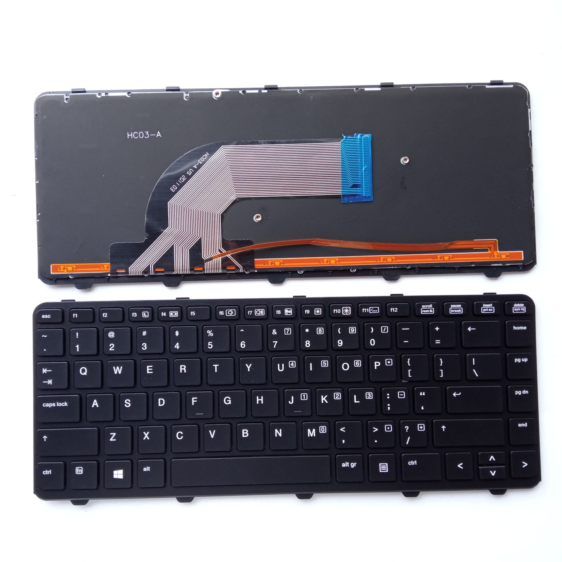 Picture of New Replacement Laptop Keyboard For HP 440G1/440G2/430G2/445G1/445G2 BLACK FRAME BLACK Backlit (OEM) US Layout